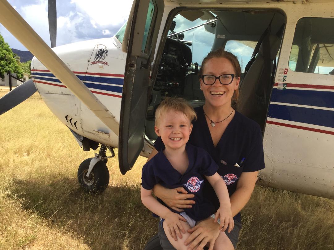 During her many international trips to provide OB/GYN care to the underserved, Dr. Loehr brings along her son for the adventure.