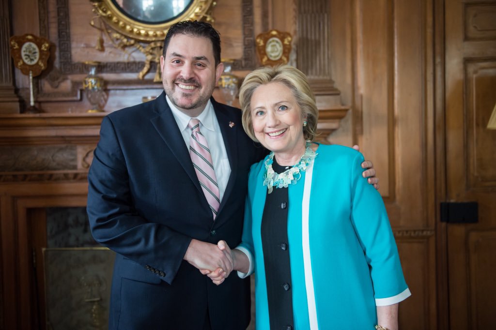 Joseph Sakran and Hillary Clinton